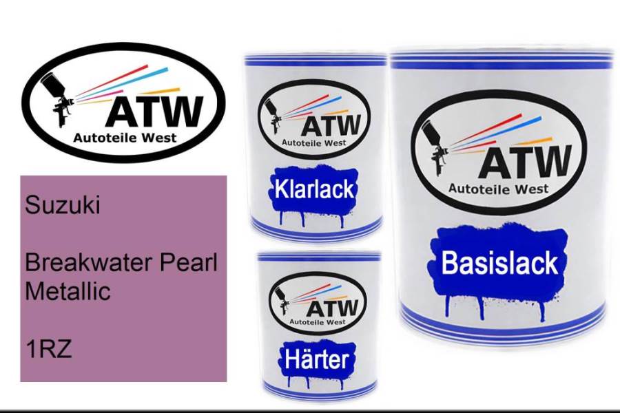Suzuki, Breakwater Pearl Metallic, 1RZ: 1L Lackdose + 1L Klarlack + 500ml Härter - Set, von ATW Autoteile West.